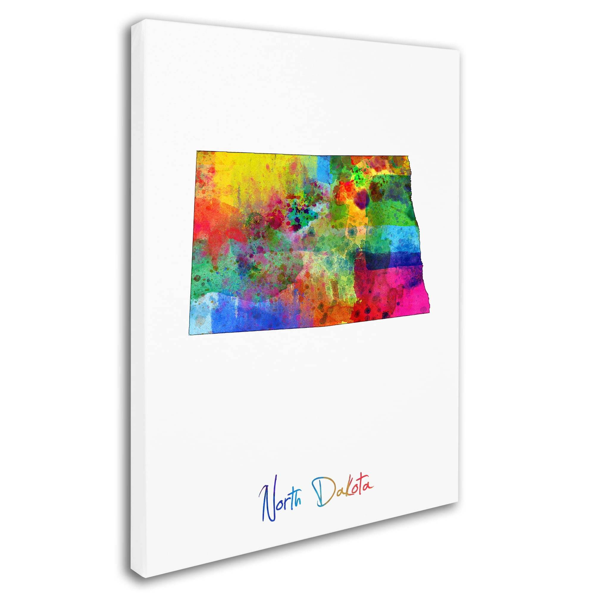 Trademark Fine Art "North Dakota Map" Canvas Art by Michael Tompsett