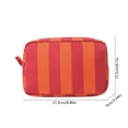 thumbnail image 3 of 9x6 Inch Striped Corduroy Makeup Bag, Zippered Cosmetic Pouch, Travel Organizer for Toiletry Storage, Outdoor Trip and Beauty Arrangement, 3 of 6