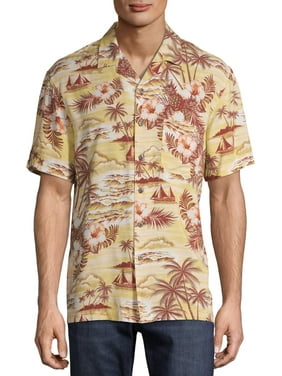 George Men's and Big Men's Short Sleeve Printed Rayon Shirt