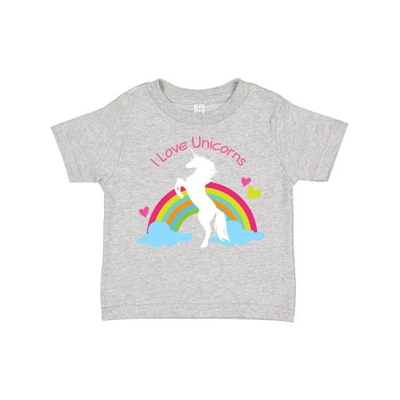 

Inktastic I Love Unicorns Rainbow Gift Toddler Boy or Toddler Girl T-Shirt