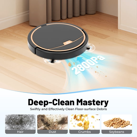 3-in-1 Robot Vacuum Cleaner, Floor Sweeping Robot, Robot Vacuum Sweeper with Water Tank