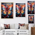 thumbnail image 4 of Designart "Butterfly Wild Color Flit II" Animals Butterfly Floater Framed Canvas Art Print, 4 of 5