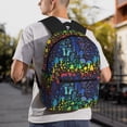thumbnail image 5 of Yield Magical Mushrooms and Flowers Print Backpack for Women Men, Lightweight Casual Travel Daypack, Classic Basic College Backpack, Middle School Bag, 5 of 5