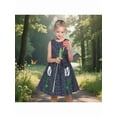 thumbnail image 4 of Sunny Fashion Girls Dress Cotton Dark Blue Polka Dot Floral Pocket Sleeveless Outdoor School Sundress 5 Years, 4 of 8