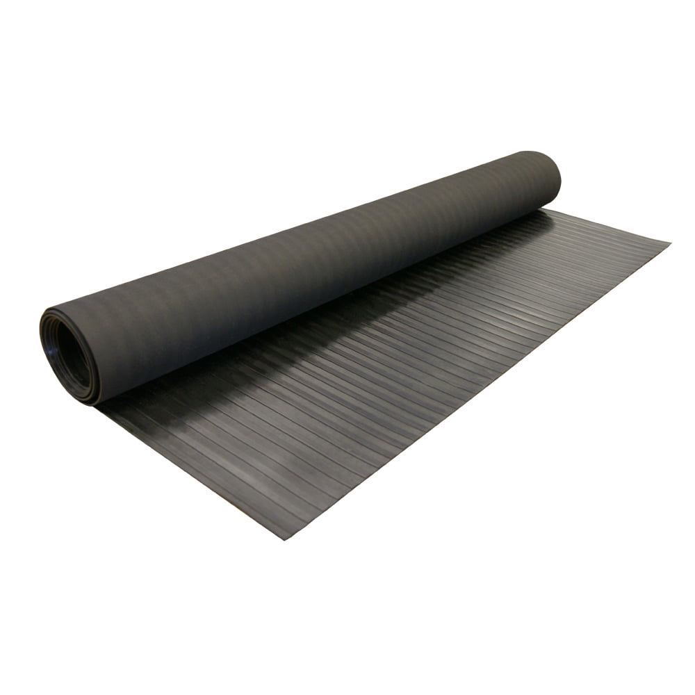 Tuff-Trac Corrugated Rubber Runner Mat - 1/8 x 48 x 10' - Durable Rubber  Floor Mat, Corrugated Top, Anti-Slip Floor Covering, Rubber Mat for Homes