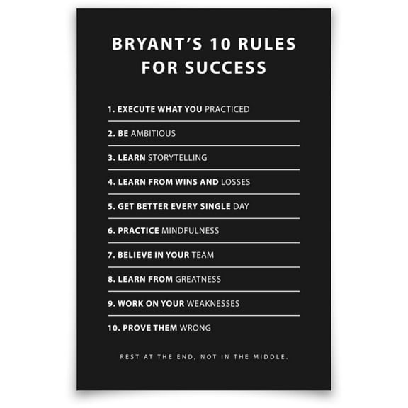 10 Rules For Success Poster Inspirational Phrases Wall Art Prints Motivational Sayings Quote Poster Positive Print Decoration for Teens Adults Living Room Office Decor