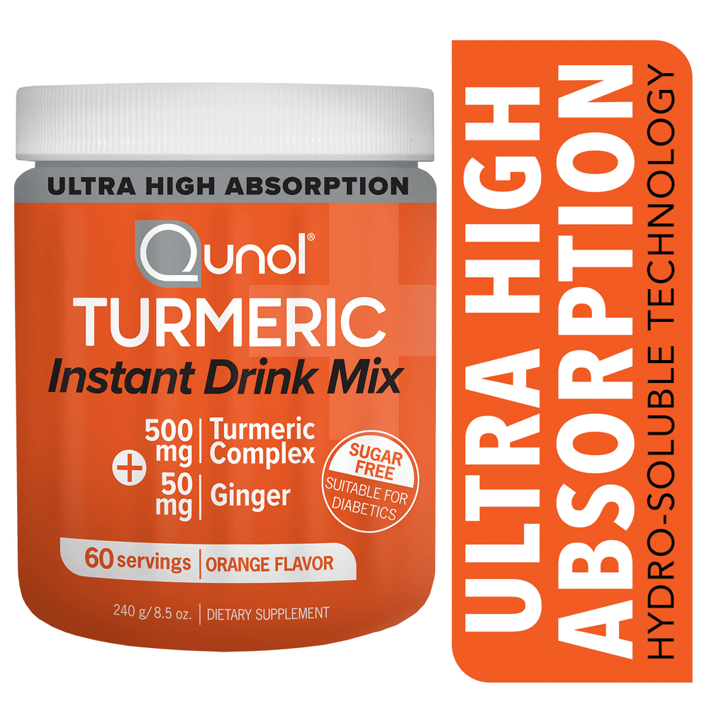 Qunol Turmeric Orange Instant Drink Mix, 500 mg, 60 Servings Walmart
