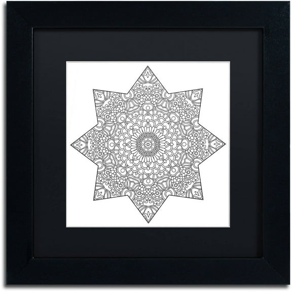 Trademark Fine Art "Mixed Coloring Book 14" Canvas Art by Kathy G. Ahrens, Black Matte, Black Frame