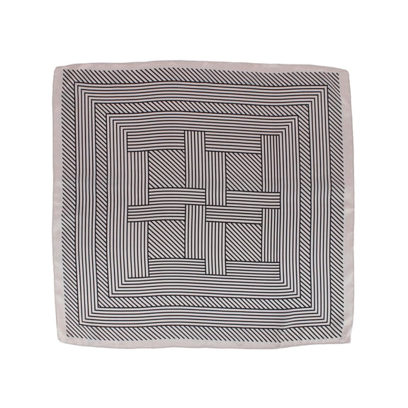 CTM Geometric Stripe Pattern Silky Square Scarf (Women)