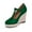 Green, variant on Women's T-Strap espadrilles Wedges sandals Platform Buckle Strap closed Toe comfortable heeled sandals(pink, 9)