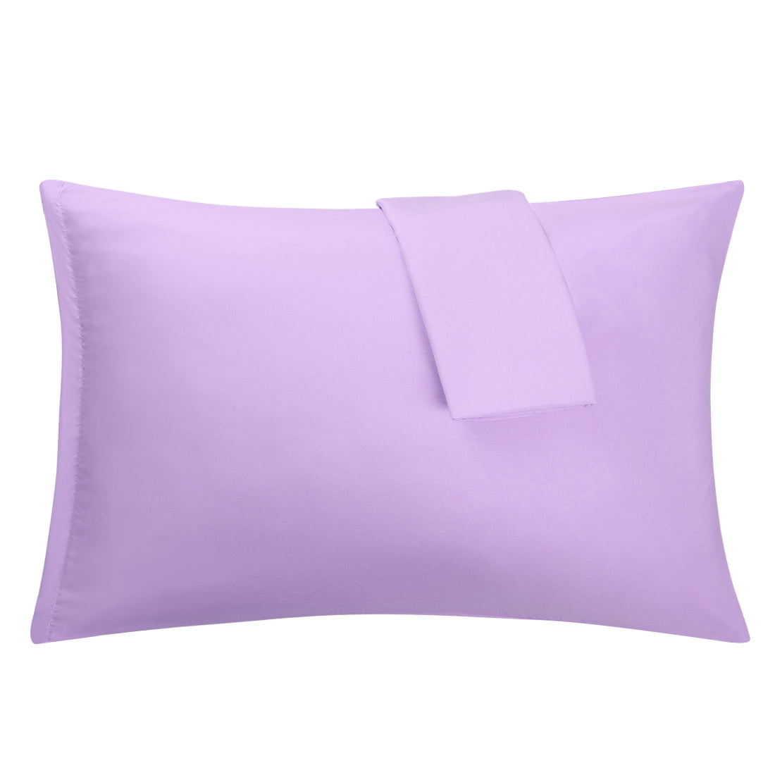 Unique Bargains 2-Piece 1800D Microfiber Solid Pillowcases Violet Queen