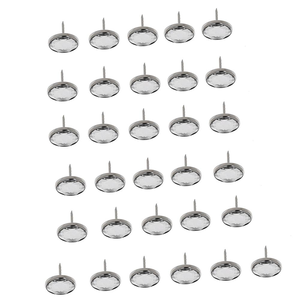 GUOOL 3-12pack 25 Pieces Crystal Sofa Headboard Buttons Upholstery Decoration Silver 10 Pcs
