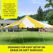Party Tents Direct Weekender Outdoor Canopy Pole Tent, Yellow 20 ft x 20 ft