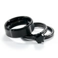 thumbnail image 4 of Black Matching Rings His and Hers Ring Couple Rings Wedding Ring Set for him and Her Womens Ring Men Ring, 4 of 7
