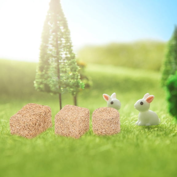 RENACLIPY 24Pcs Small Faux Hay Bales Khaki Color for Western Theme Party Decorations