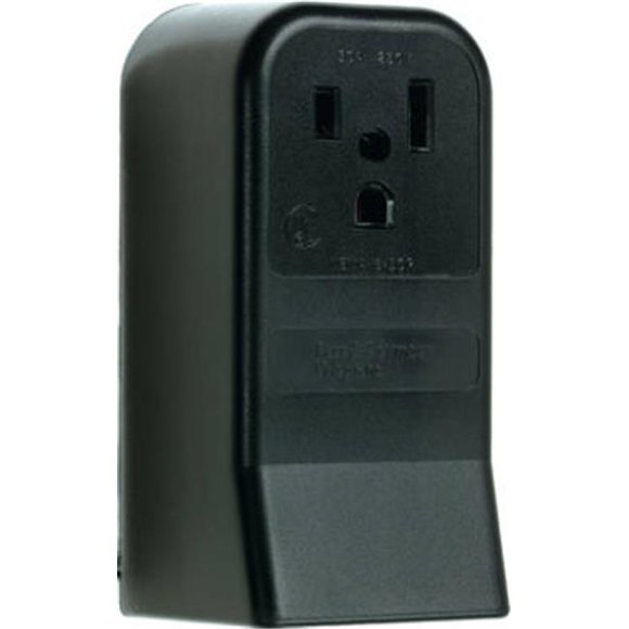 3852CC6 50A 250V 2 Pole, 3 Wire Grounding Surface Mount Power Outlet, Black
