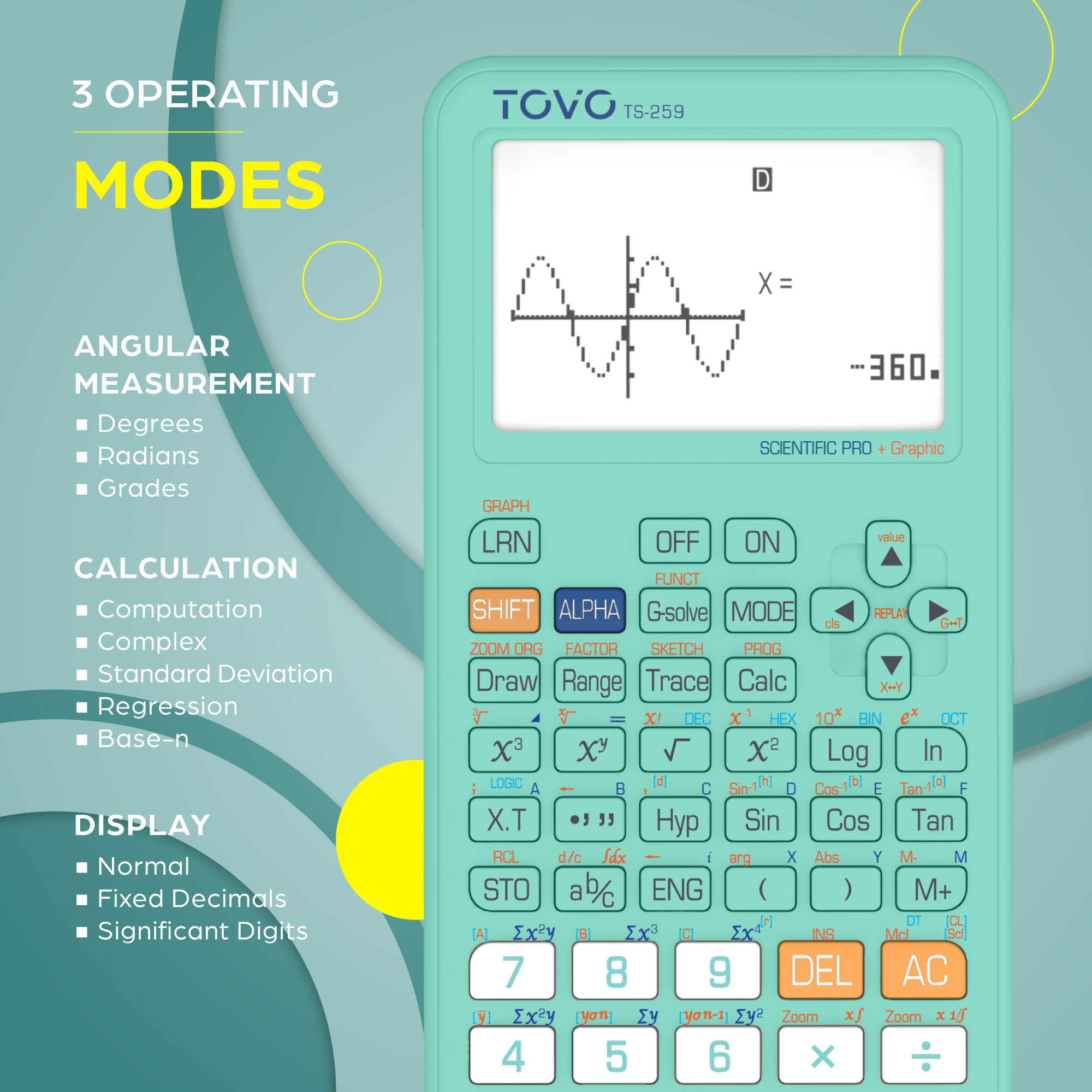 TOVO Scientific Calculator with Graphing Functions, 360 Functions photo 3