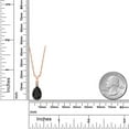 thumbnail image 2 of Gem Stone King 18K Rose Gold Plated Silver Black Onyx and White Diamond Pendant Necklace for Women | 2.84 Cttw | Pear Shape 12X8MM | with 18 inch Silver Chain, 2 of 4