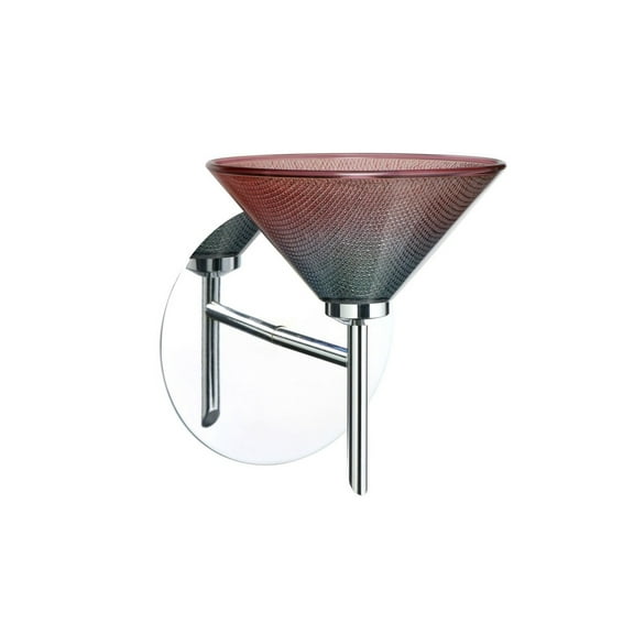 1SW-117691-LED-CR Besa Lighting Kona-One Light Mini Wall Sconce-5.5 Inches Wide by 6.5 Inches High-Chrome Finish-Iridescent Glass Color-LED Lamping