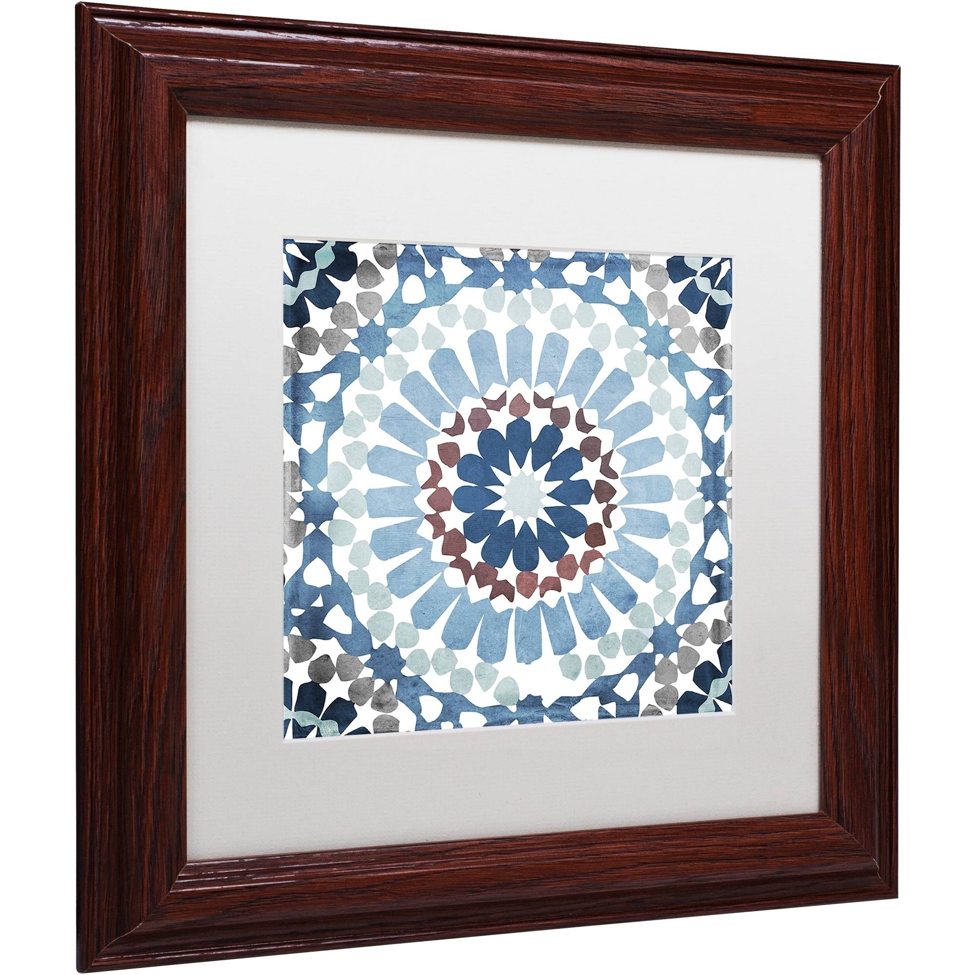 Trademark Fine Art "Moroccan Blues IV" Canvas Art by Color Bakery White Matte, Wood Frame