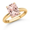 thumbnail image 3 of Gem Stone King 10K Yellow Gold Peach Nano Morganite Solitaire Engagement Ring for Women (2.00 Cttw, Octagon 9X7MM, Gemstone October Birthstone, Available in Size 5, 6, 7, 8, 9), 3 of 7