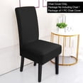 thumbnail image 2 of Unique Bargains Stretch Polyester Dining Chair Covers Protector Slipcovers Black 6 Pcs, 2 of 7