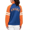 thumbnail image 2 of Women's G-III 4Her by Carl Banks Blue New York Knicks Main Player Raglan Rhinestone Full-Zip Track Jacket, 2 of 2