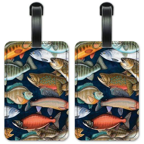 Fresh Water Fish - Image by Dan Morris - Luggage ID Tags / Suitcase Identification Cards - Set of 2