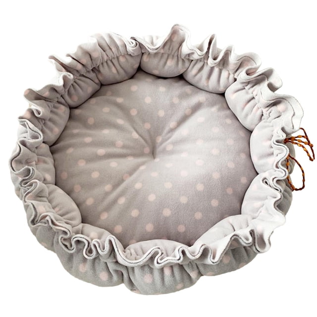 Fluffy Pet Dog Cat Bed Mat Suministros Cálidos Ajustables Cojín Punto Gris Claro Sunnimix Casa de la cama del gato