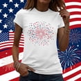 thumbnail image 2 of Zynoxe Womens T Shirts Independence Day Patriotic Short Sleeve Graphic Tees Casual Round Neck Going Out Summer Tops Tee (#01 White,L), 2 of 7