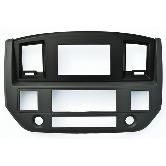 Slate Grey Black and Silver Aftermarket Stereo Radio Double Din Dash Install Kit Compatible with Dodge Ram 2006 2007 2008 2009 (Standard, Black)