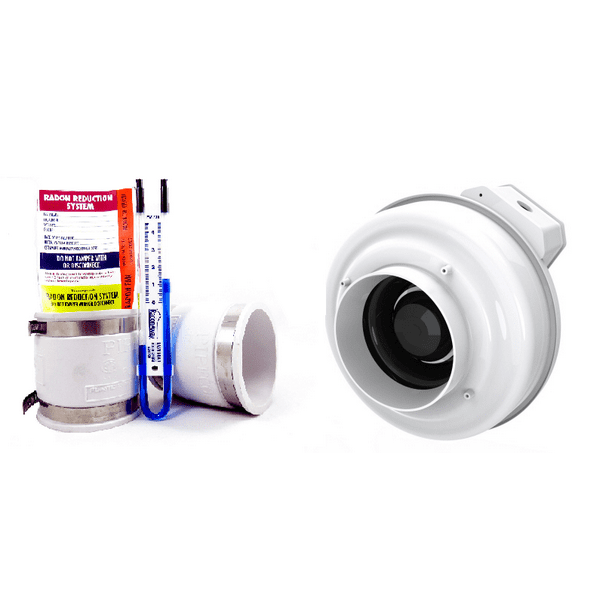 Fantech Rn1 Radon Mitigation Fan + 4x4 Install Kit