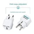 thumbnail image 2 of 2x Adaptador de Corriente Universal EE.UU./Reino Unido/China a Europa (UE) / Francia (FR) Enchufe eléctrico con Tierra Normas CE 16A Blanco Compatible con Clarisonic mia2,, 2 of 5