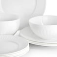 thumbnail image 6 of Gibson Ultra 142770.12 Ultra by Gibson Swanton Arch Break-Resistant Opal Glass Dinnerware Set, White - 12 Piece, 6 of 7