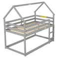 thumbnail image 6 of Aukfa Twin-over-Twin Bunk Bed - Wood Bunk Bed with House Roof for Kids - Gray, 6 of 8