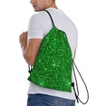 thumbnail image 3 of Easygdp Green Glitter Drawstring Backpack, Beach Sackpack, Travel Sackpack Lightweight for Sports, Gym, Travel, Swimming - Small, 3 of 9
