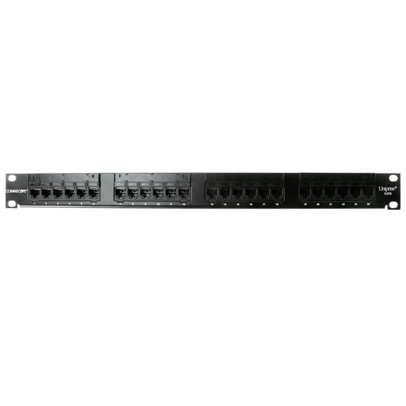Commscope UNP-U-610-1U-24 760180042 Patch Panel, Cat6, 24-Port, 1U, Black