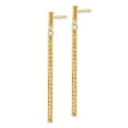 thumbnail image 2 of Primal Gold 14 Karat Yellow Gold Diamond-cut Bar Dangle Post Earrings, 2 of 4