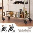thumbnail image 6 of Accreate 2-Tier Rolling Bar Cart, Compact Mobile Liquor Cart with Mirrored Shelves, Built-in Wine Rack & Stemware Holder, Wine Cabinet for Dining Room, Living Room or Party Serving, 6 of 7