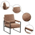 thumbnail image 5 of Tcbosik Mid Century Modern Chair,Leather Accent Chair,Living Room Accent Chairs, Upholstered Armchair with Metal Frame for Bedroom,Office,Reception Room (Light Brown), 5 of 10