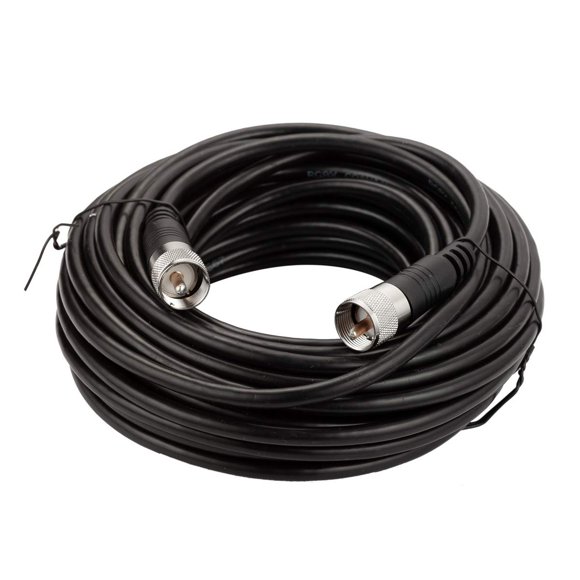 Adaptador RF de cable coaxial RG8x, 50 pies, UHF PL259, macho a macho