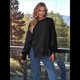 thumbnail image 5 of Sudaderas de Gran Tamaño para Mujer, Cuello Redondo, Larga, Informales, Holgadas, con Abertura, Otoño 2025 Negro M, 5 of 8