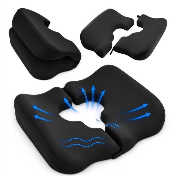 Memory Foam Seat Chair Cushion for tailbone pain relief,coccyx cushion for tailbone pain,Cushion for Bed Sores on Buttocks,Helps Ease Discomfort from Sciatica,Hemorrhoids, Pregnancy