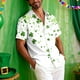 thumbnail image 5 of Camisas de Manga Corta de los Hombres Casual Día de San Patricio Impresión Botón-Arriba Solapa, Manga Corta de Verano Tops para la Primavera Y las Vacaciones, 5 of 8