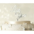 thumbnail image 1 of Love You Wedding Cake Topper Mirror White Cake Topper Color Option Available 6-7 Inches Wide, 1 of 1