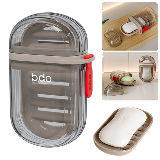 Caja de Almacenamiento para Jabón WDOplteas con Tapa y Drenaje Portátil Ducha Baño