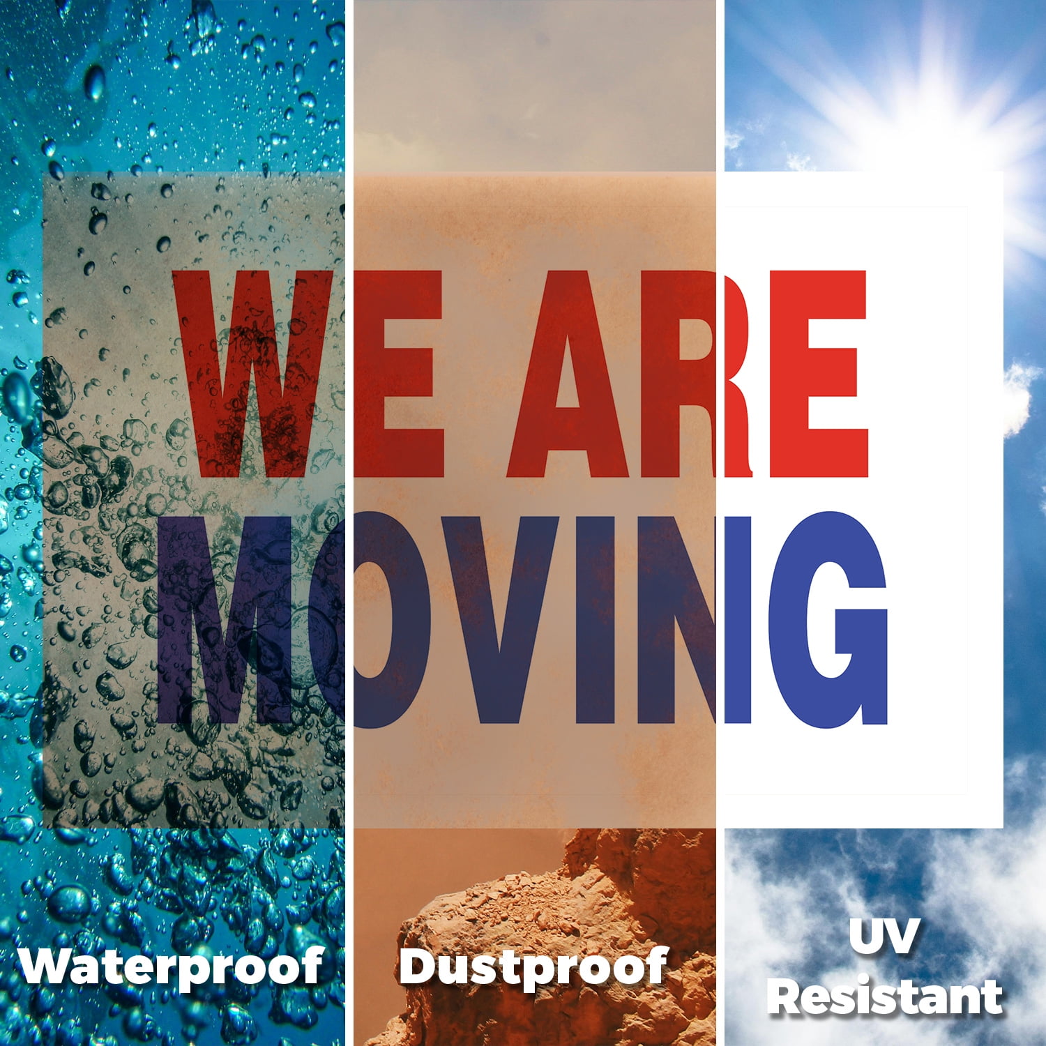We Are Moving Yard Sign 18 Inch x 24 Inch Single Sided Weatherproof Heavy-Duty Plastic with Stake | Business Transition, Clear Messaging, Professional Signage | Made in USA