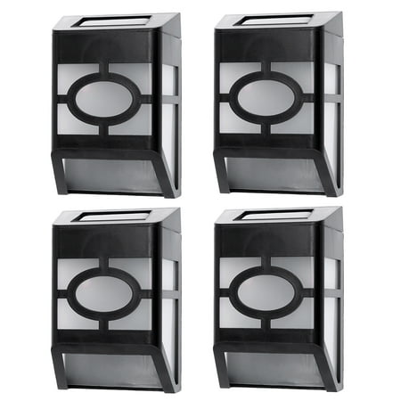 

4pcs Solar Wall Light Practical Outside Solar Power Lamp Yard LED Lighting Tool Outdoor Waterproof Light for Daily Use (Black W