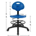 thumbnail image 7 of TAKE UR SEAT Deluxe Polyurethane Drafting Lab Stool Chair, 18" Adjustable Footring, 8" Adjustable Height, 450 lbs seat Capacity, Heavy Duty, Blue (Self-Braking), 7 of 7