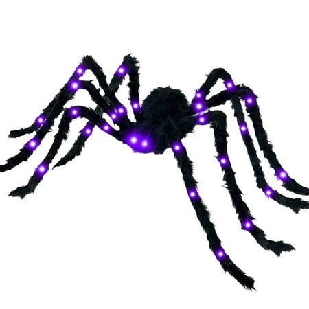 

Yeithhui Event & Party Large Light up Halloween Decorations Battery Operated Realistic Black Hairy Scary Halloween Decor Outdoor Indoor Yard House Party